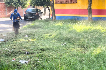 Equipe da Prefeitura dá continuidade na limpeza geral em espaço público na Vila Gammon