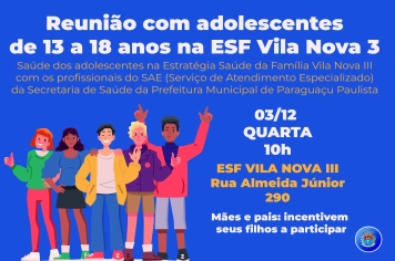 Cuidados de Saúde dos adolescentes de 13 a 18 anos na ESF Vila Nova 3