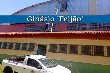 Ginásio “Feijão” passa por manutenção emergencial após danos causados por vendaval