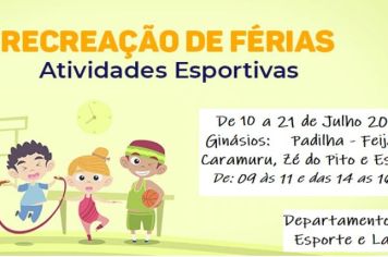Recreação de Férias vai oferecer diversas atividades em praças esportivas de Paraguaçu Paulista