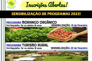 Programa Turismo Rural e Morango orgânico acontecem a partir de fevereiro.