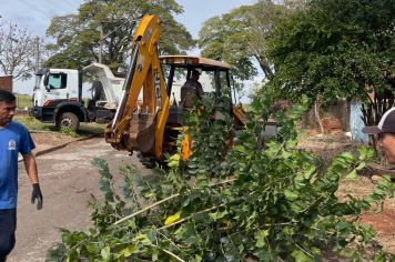 Prefeitura realiza operação de limpeza em Sapezal e reforça orientação sobre descarte de galhos e entulhos