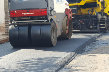 Recape asfáltico na 'Joaquim Sebastião Rodrigues' está nas imediações da escola GEP