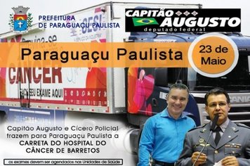 Carreta do Hospital do Câncer de Barretos estará em Paraguaçu na quarta-feira, dia 23