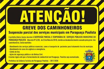 Suspensão parcial e temporária dos serviços públicos em Paraguaçu Paulista