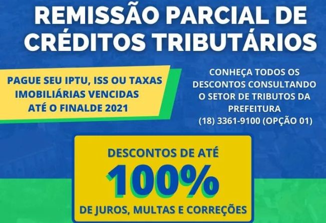 Contribuinte com dívidas junto ao município tem oportunidade para regularizar situação
