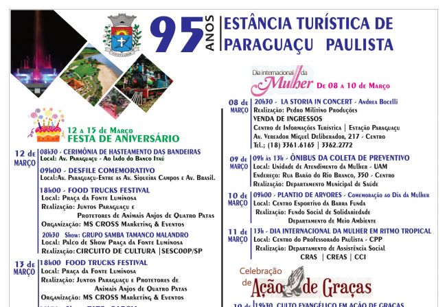 Paraguaçu Paulista comemora 95 anos 