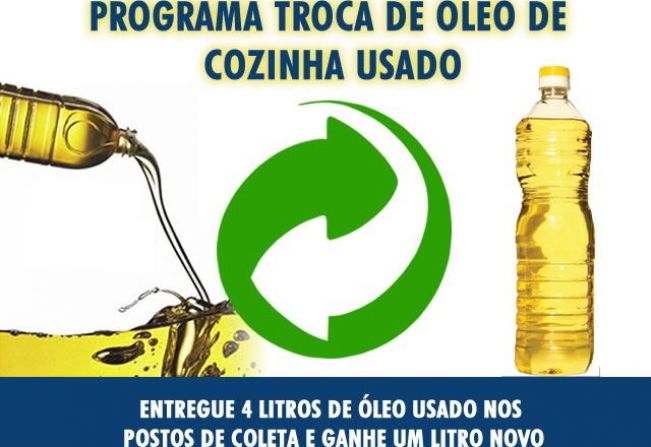 Troca do óleo de cozinha usado será nesta quarta-feira, 28