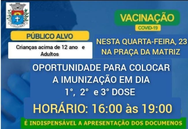 Paraguaçu terá ação de vacinação nesta quarta-feira