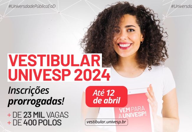 Vestibular da Univesp, com 42 vagas em Paraguaçu Paulista, tem inscrições prorrogadas até 12 de abril