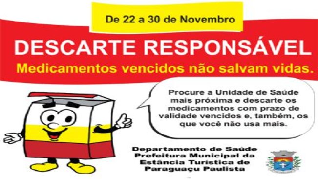 Prefeitura inicia ação educativa para o descarte correto de medicamentos vencidos ou fora de uso