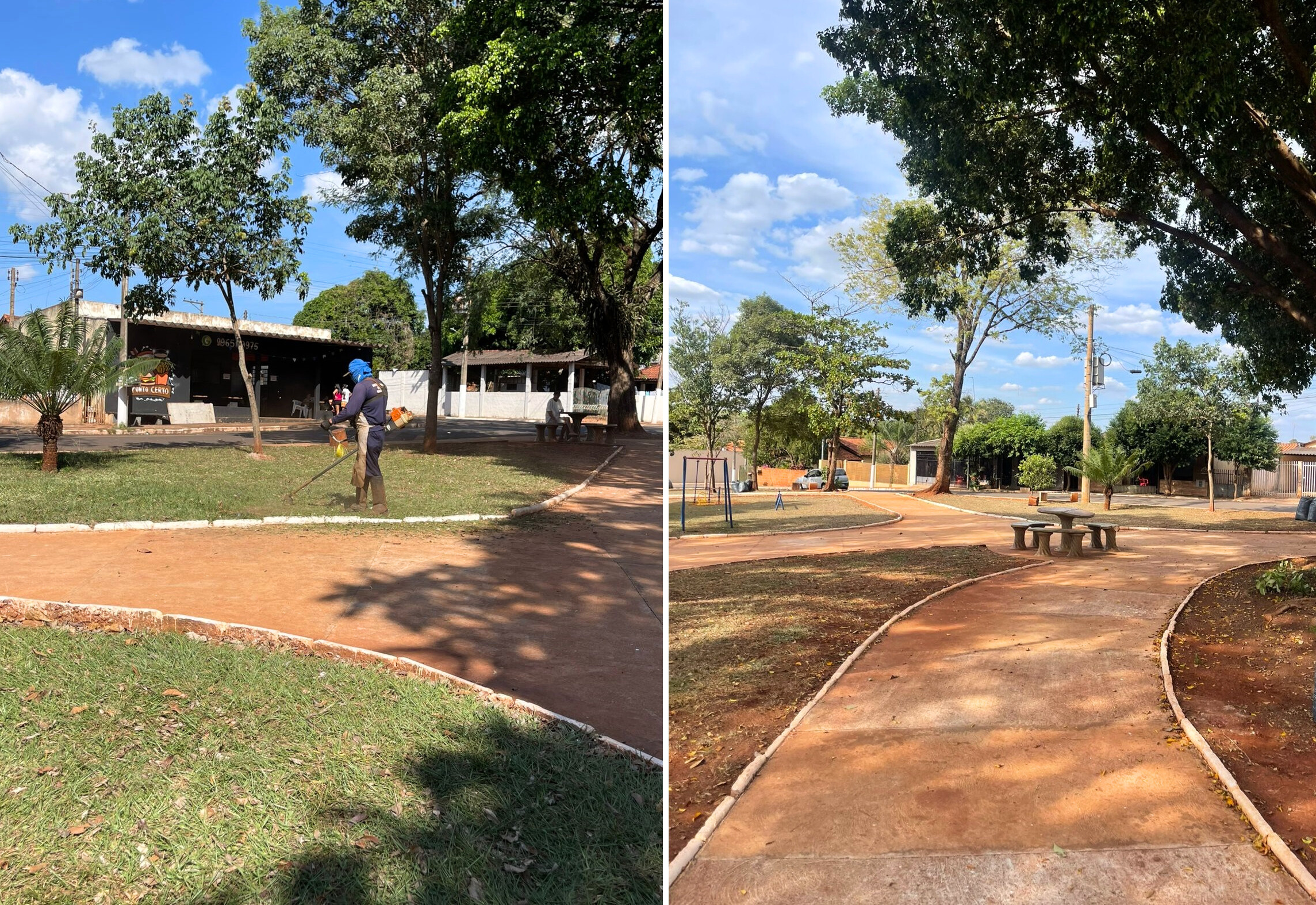 Praças de Sapezal e Roseta ganham faxina geral e reforçam espaços seguros para o lazer das comunidades