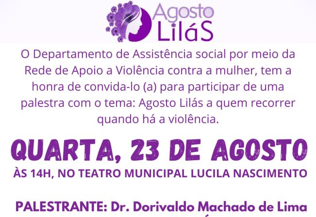 Departamento de Assistência Social promove palestra sobre o Agosto Lilás