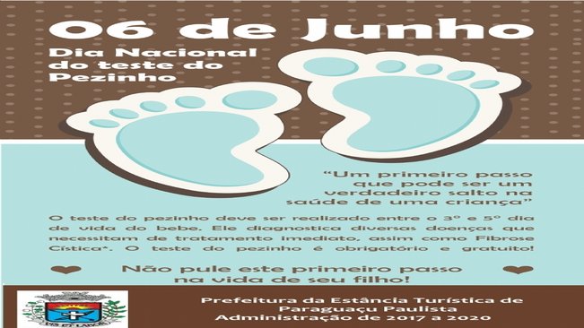 Hoje é Dia Nacional do Teste do Pezinho
