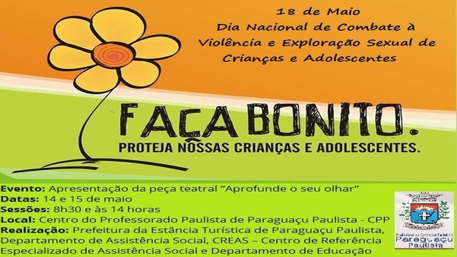 CREAS promove teatro sobre combate à violência e exploração sexual de crianças e adolescente