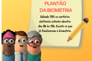 Justiça Eleitoral realiza plantão da biometria no próximo sábado, dia 10