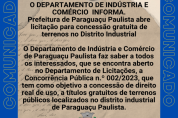 O DEPARTAMENTO DE INDÚSTRIA E COMÉRCIO  INFORMA.