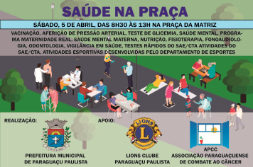 “Saúde na Praça” Celebra o Dia Mundial da Saúde em Paraguaçu Paulista