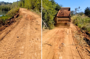 Aterro às margens de represa garante segurança em estrada rural de Paraguaçu Paulista