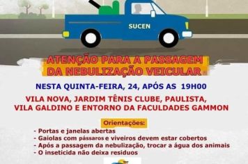 Nebulização: mais de 180 quarteirões recebem bloqueio contra a dengue