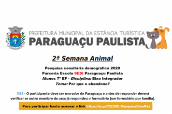 Em parceria com o Sesi, Prefeitura faz pesquisa censitária sobre abandono de animais