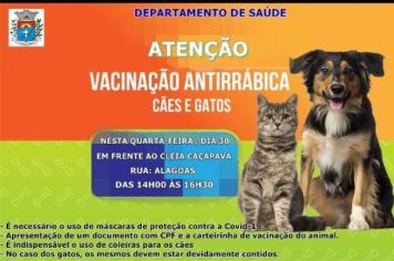 Hoje tem vacinação antirrábica