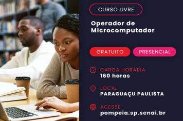 Senai, em parceria com a Prefeitura, oferece curso para Operador de Microcomputador