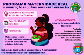 Programa Maternidade Real Promove Encontro sobre Alimentação Saudável na Gestação