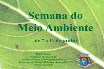 Vai começar a Semana do Meio Ambiente