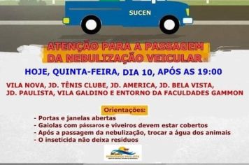Paraguaçu realiza mais uma etapa de Nebulização com Equipamento Acoplado a Veículo.