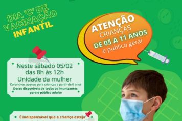 Dia 'C' de Vacinação infantil acontece na Unidade da Mulher
