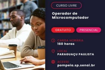 Prorrogado prazo de início das aulas do curso de Operador de Microcomputador