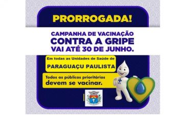 Campanha de vacinação contra a gripe é prorrogada até 30 de junho