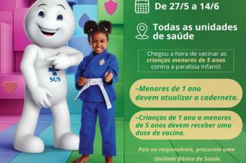 A vacinação contra a poliomielite continua até sexta-feira, dia 14