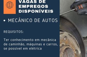 PAT: VAGA DE EMPREGO DISPONÍVEL