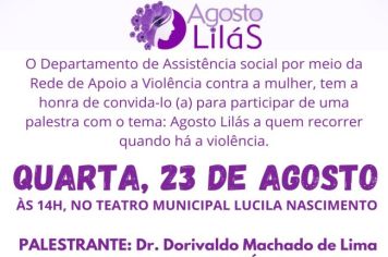 Departamento de Assistência Social promove palestra sobre o Agosto Lilás