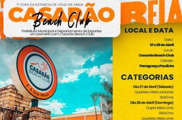 Vem aí a 1º Copa da Estância de Vôlei de Areia!