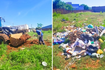 Descarte irregular gera risco de escorpiões e dengue na via de acesso ao Balneário Municipal