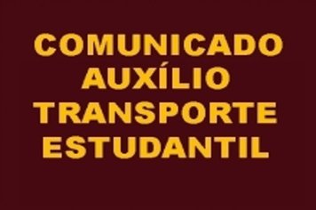 Comunicado Auxílio-trasporte