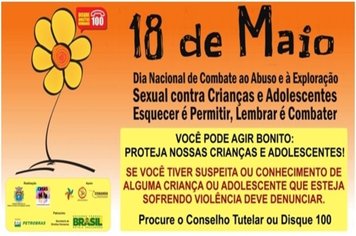 Manifestação do CREAS contra abuso e exploração sexual de crianças e adolescentes