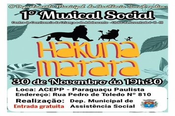 1º Musical Social “Hakuna Matata” será apresentado nesta quinta, às 19h30, na Acepp