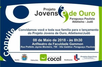 Projeto “Jovens de Ouro” será lançado nesta terça-feira, 8