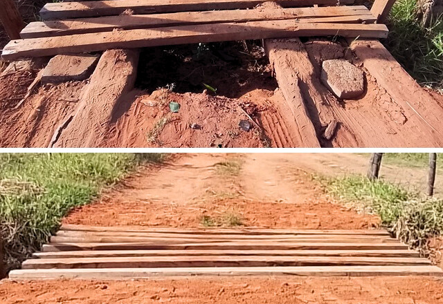 Secretaria de Obras garante segurança no trajeto escolar com manutenção de mata-burro na Água do Sapé