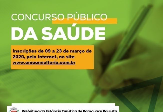 Prefeitura de Paraguaçu abre concurso na área da Saúde