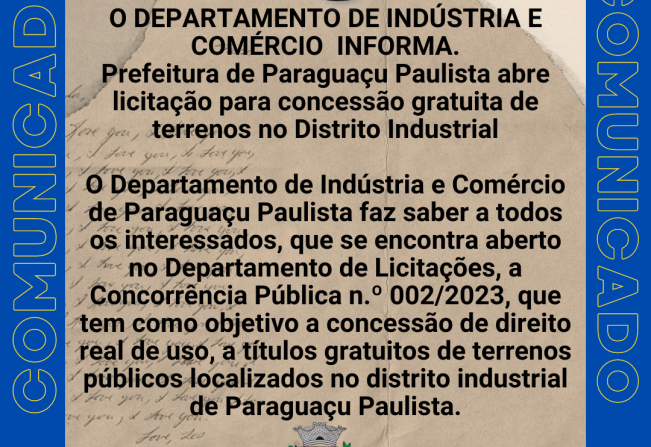 O DEPARTAMENTO DE INDÚSTRIA E COMÉRCIO  INFORMA.