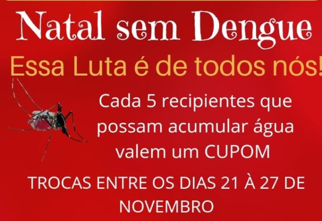 ‘Natal Sem Dengue’: Quem entregar materiais que possam ser criadouro do mosquito vai concorrer a vários brindes