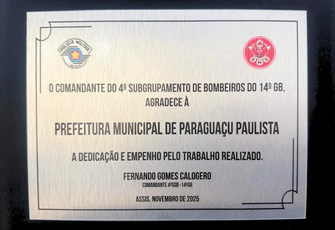 Prefeitura de Paraguaçu Paulista é homenageada em solenidade do Corpo de Bombeiros de Assis