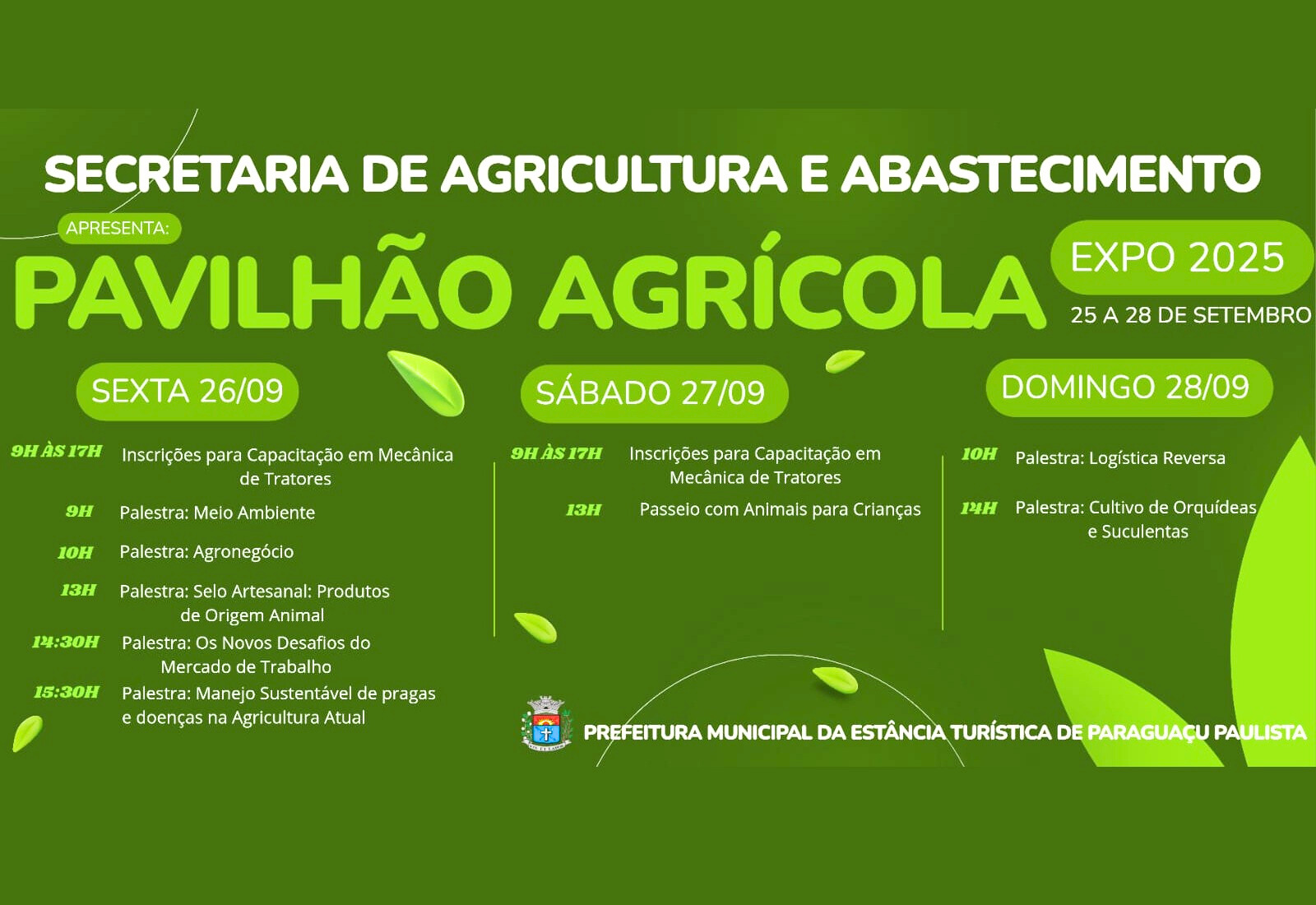 Secretaria de Agricultura e Abastecimento apresenta programação do 