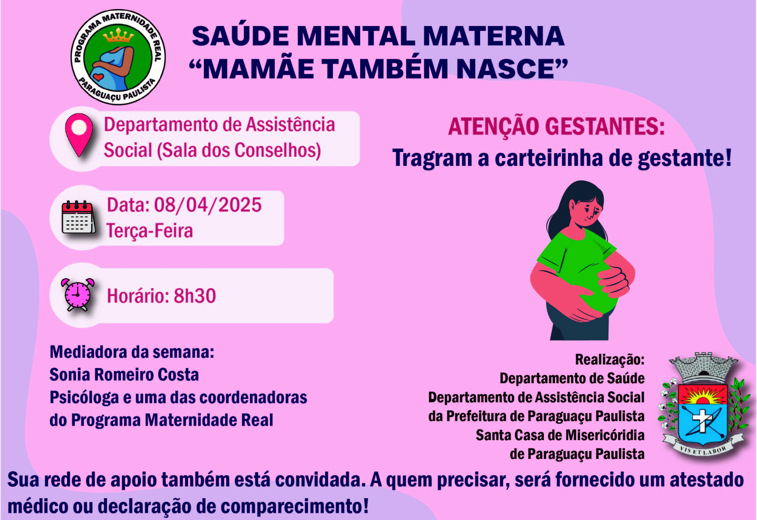 Saúde mental materna é tema do encontro de amanhã do Programa Maternidade Real