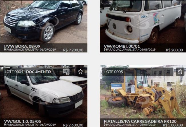 Prefeitura de Paraguaçu Paulista realiza leilão de bens inservíveis